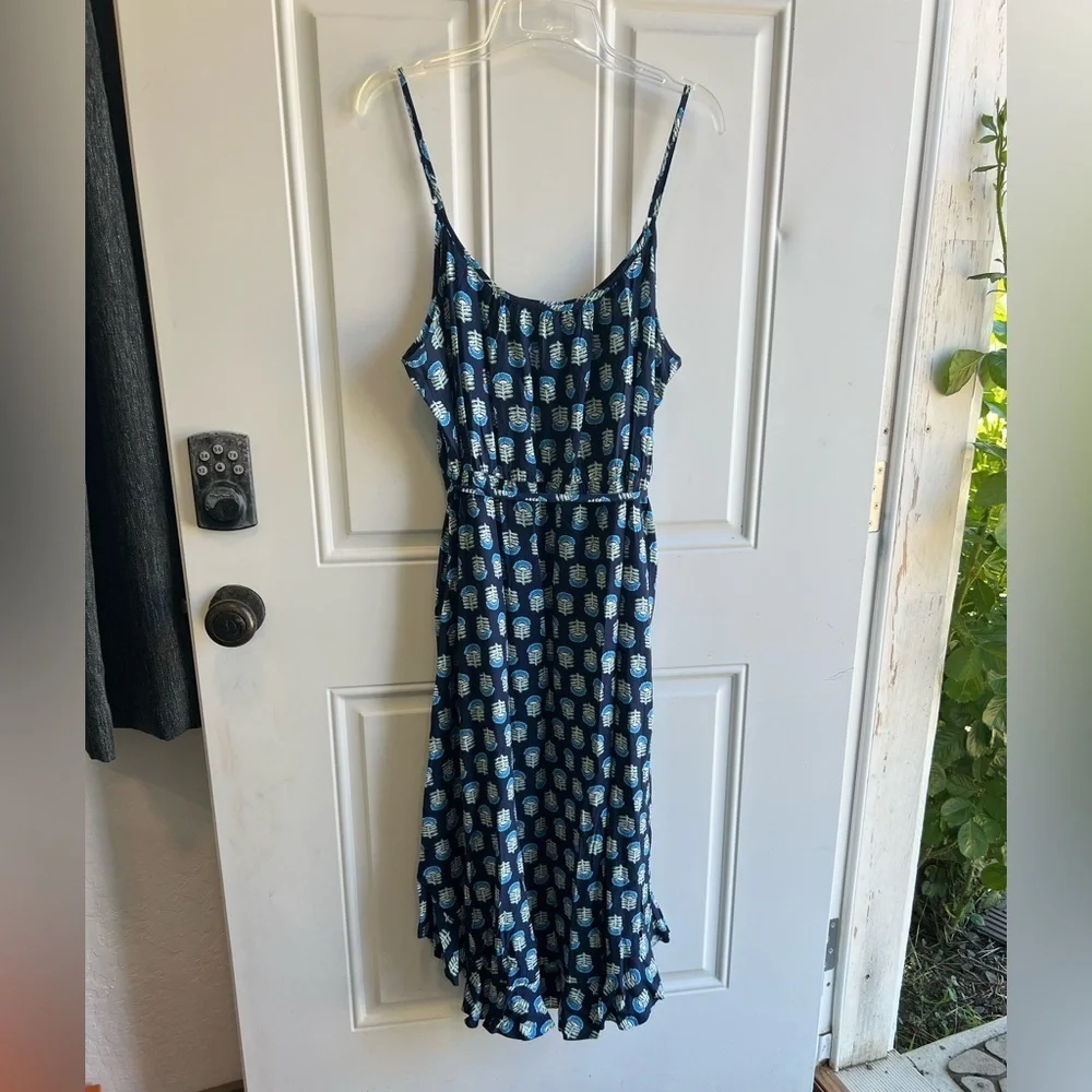 J. Crew Blue Sleeveless Spaghetti Strap Sundress